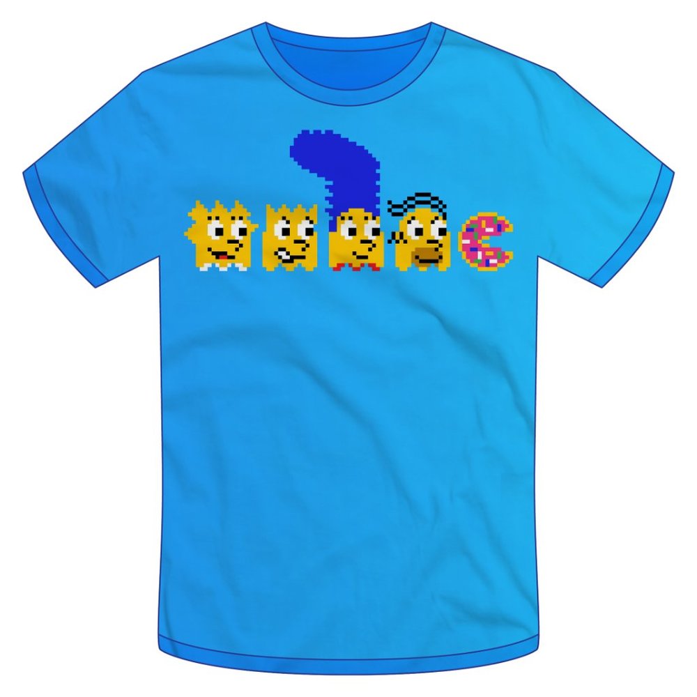 2XL Simpsons 8-bit Springfield Donut T-shirt